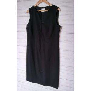 Akris Punto | Front Zip Wool Black Shift Dress